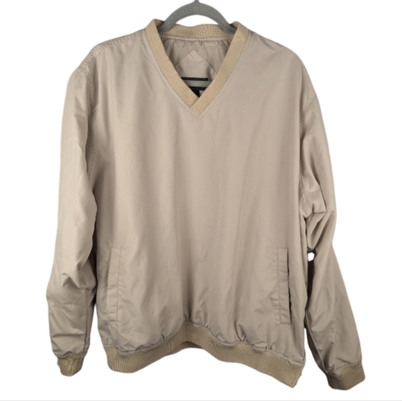 Tres Bien large beige pullover, two pockets, 1 side zipper on side, cuffs clean - Picture 1 of 9